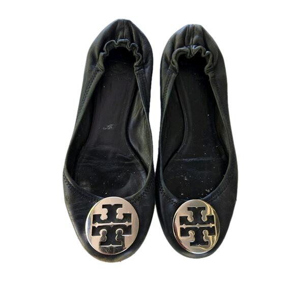 Tory burch Minnie Travel Ballet‎ Flat Black Size 8.5Womens Classic - Picture 1 of 7